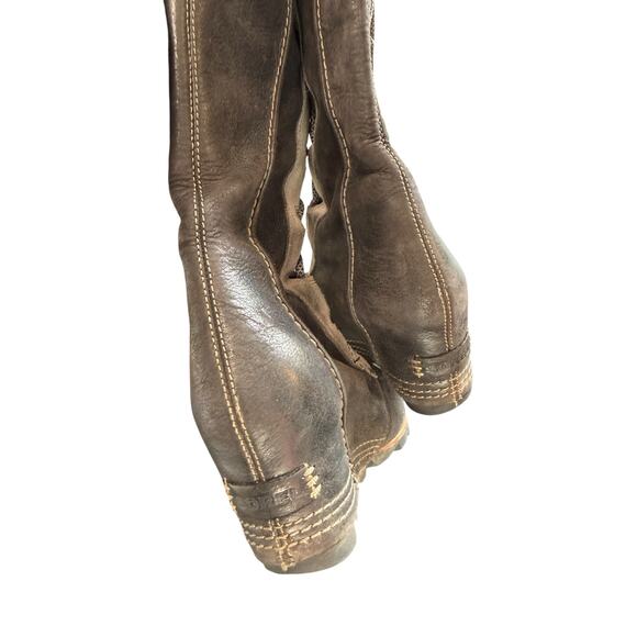 Sorel Cate the Great Boots Gray Wedge Suede Knee High Lace Up Casual Size 7 - Picture 10 of 13